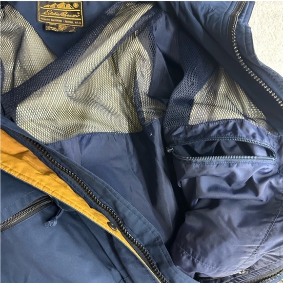 Vintage Eddie Bauer Navy Blue Utility Style Light Jacket W Goretex Lamination L - Picture 13 of 14